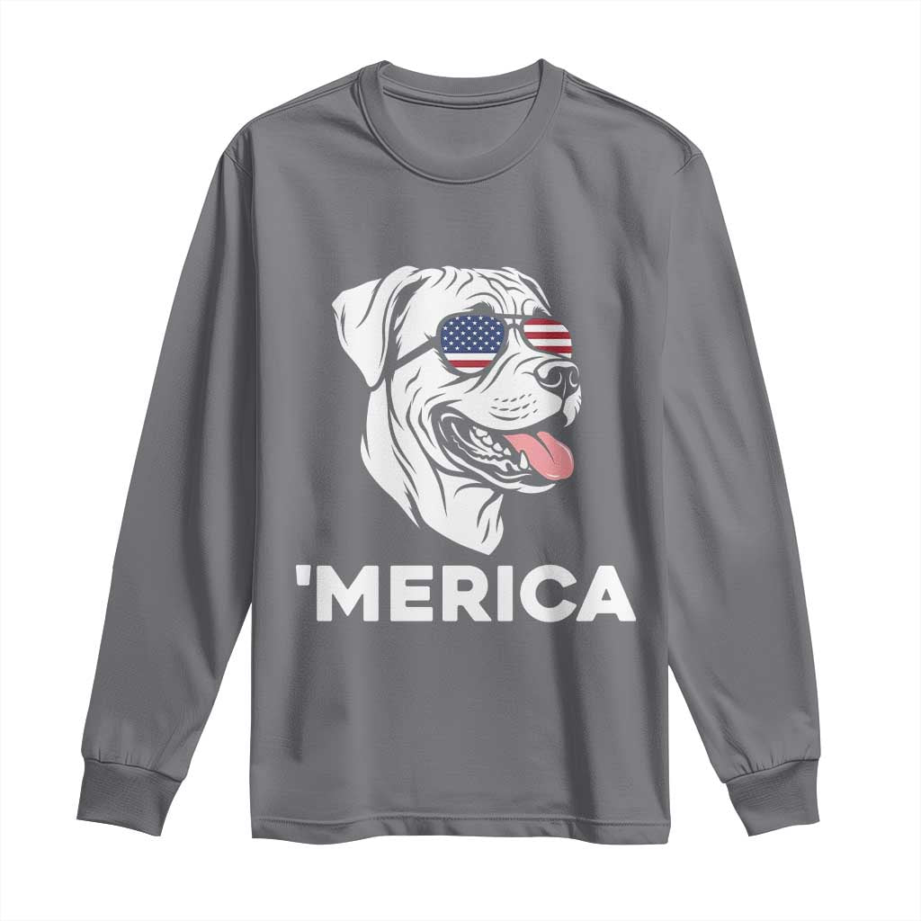 Patriotic Boxer Lover 4th Of July Dog Long Sleeve Shirt American Flag Merica Pride