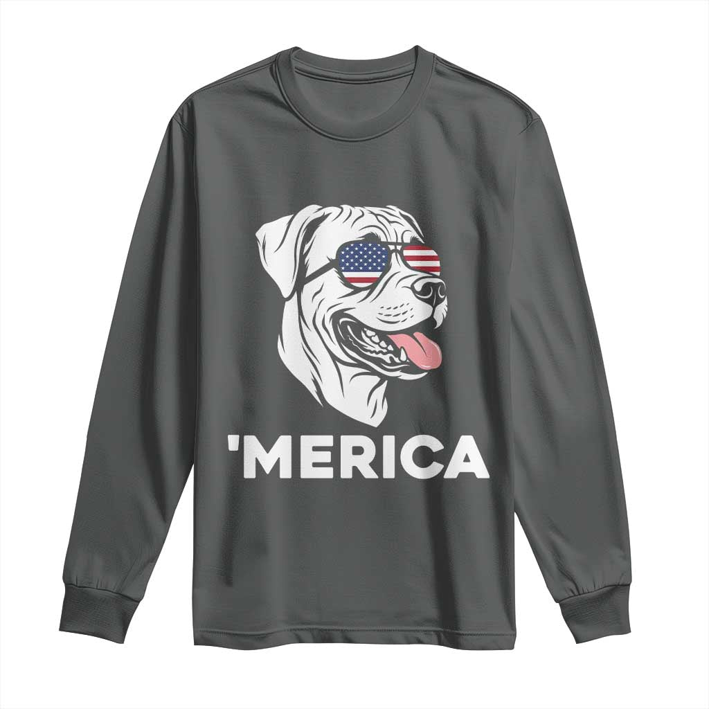 Patriotic Boxer Lover 4th Of July Dog Long Sleeve Shirt American Flag Merica Pride