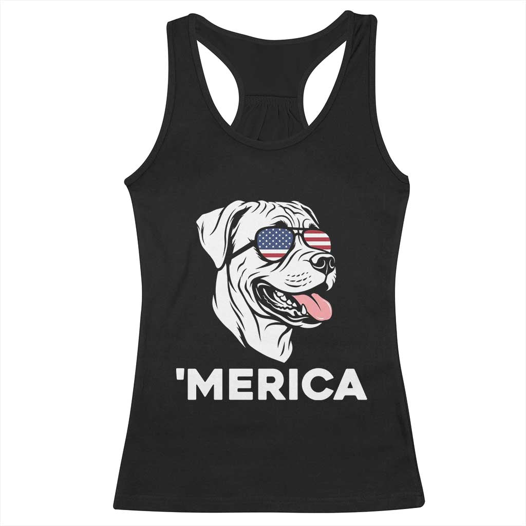 Patriotic Boxer Lover 4th Of July Dog Racerback Tank Top American Flag Merica Pride TS12 Black Print Your Wear