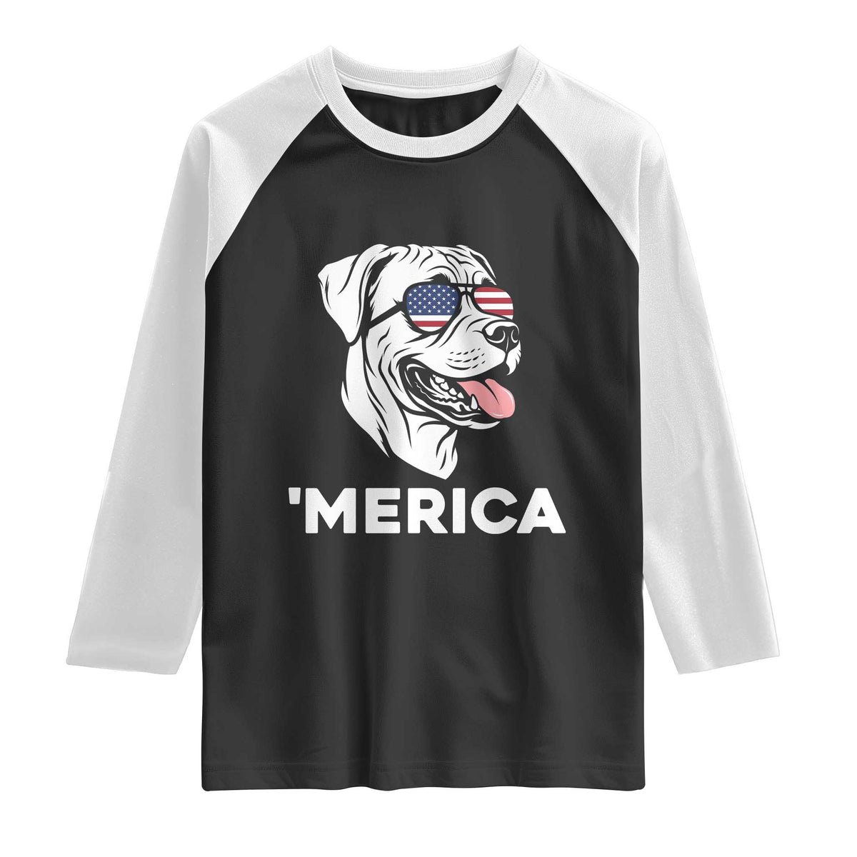 Patriotic Boxer Lover 4th Of July Dog Raglan Shirt American Flag Merica Pride