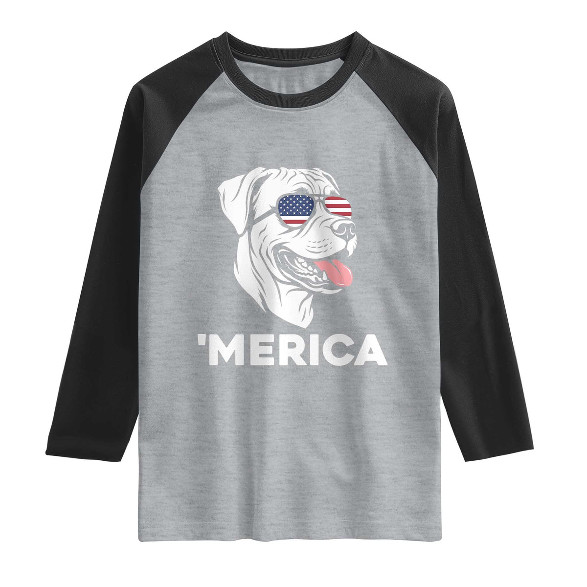 Patriotic Boxer Lover 4th Of July Dog Raglan Shirt American Flag Merica Pride