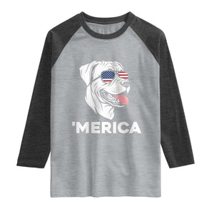Patriotic Boxer Lover 4th Of July Dog Raglan Shirt American Flag Merica Pride