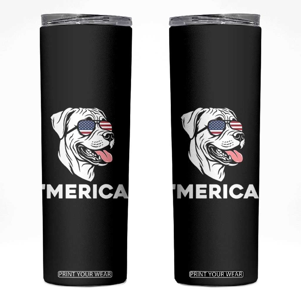 Patriotic Boxer Lover 4th Of July Dog Skinny Tumbler American Flag Merica Pride TS12 Black Print Your Wear