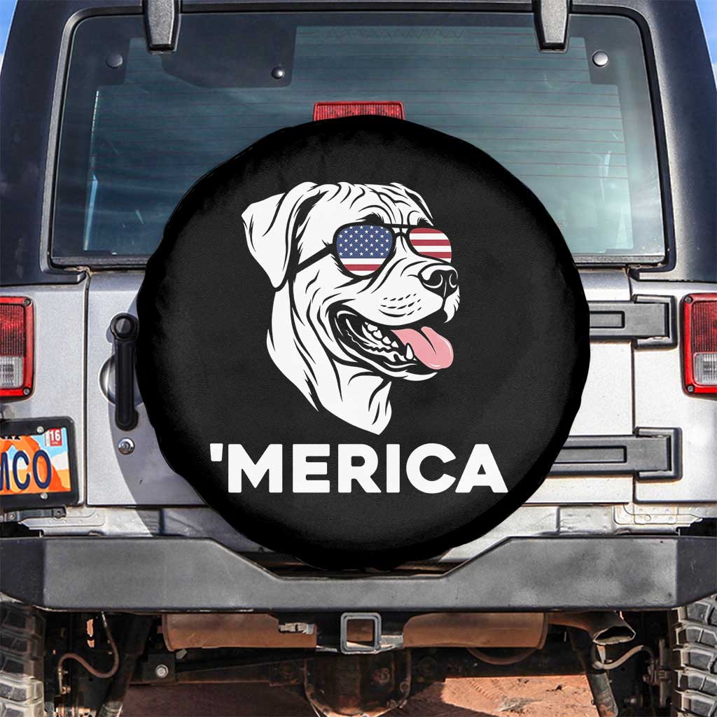 Patriotic Boxer Lover 4th Of July Dog Spare Tire Cover American Flag Merica Pride