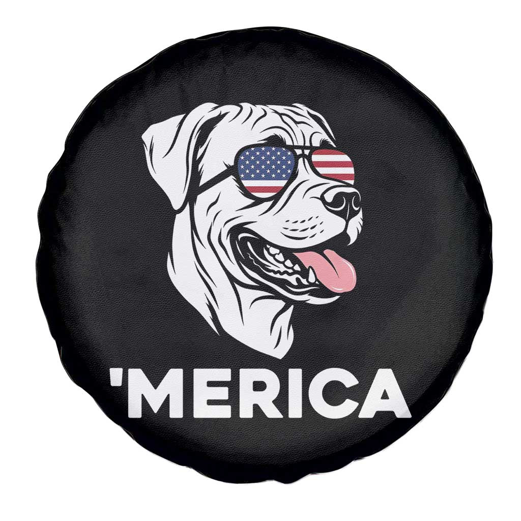 Patriotic Boxer Lover 4th Of July Dog Spare Tire Cover American Flag Merica Pride
