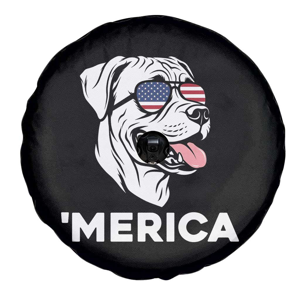 Patriotic Boxer Lover 4th Of July Dog Spare Tire Cover American Flag Merica Pride