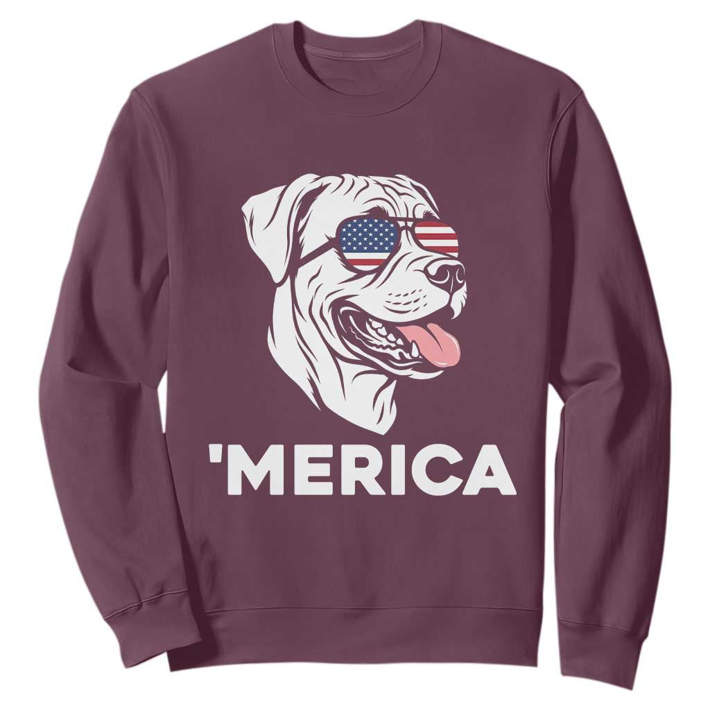 Patriotic Boxer Lover 4th Of July Dog Sweatshirt American Flag Merica Pride