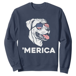 Patriotic Boxer Lover 4th Of July Dog Sweatshirt American Flag Merica Pride