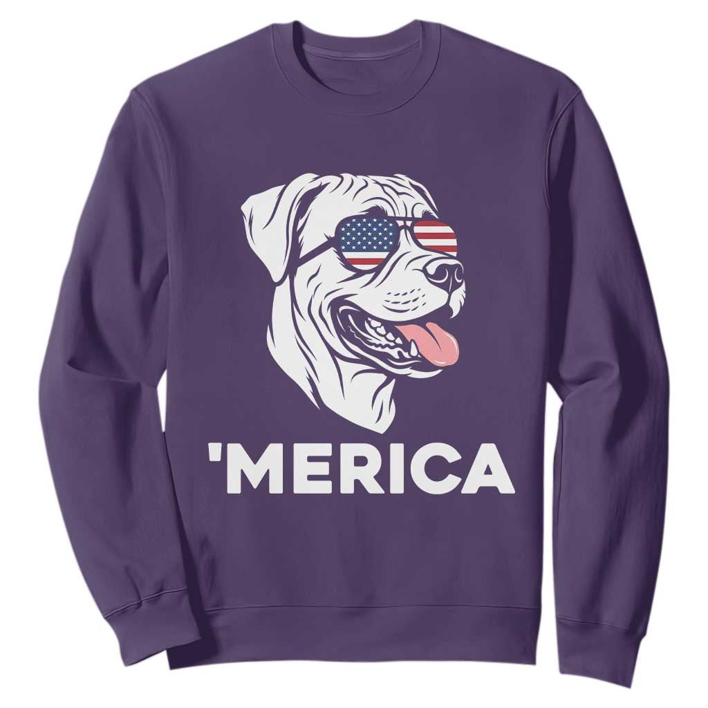 Patriotic Boxer Lover 4th Of July Dog Sweatshirt American Flag Merica Pride