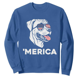 Patriotic Boxer Lover 4th Of July Dog Sweatshirt American Flag Merica Pride