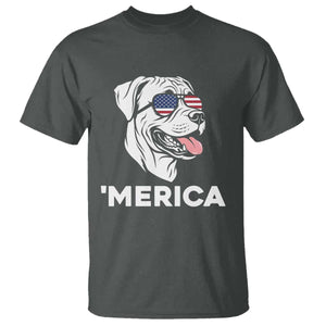 Patriotic Boxer Lover 4th Of July Dog T Shirt American Flag Merica Pride