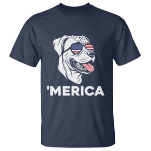 Patriotic Boxer Lover 4th Of July Dog T Shirt American Flag Merica Pride