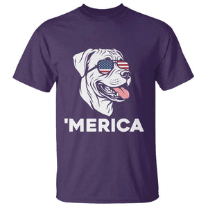 Patriotic Boxer Lover 4th Of July Dog T Shirt American Flag Merica Pride