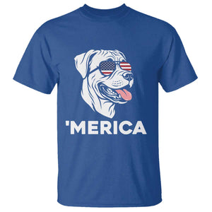 Patriotic Boxer Lover 4th Of July Dog T Shirt American Flag Merica Pride