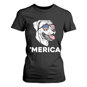 Patriotic Boxer Lover 4th Of July Dog T Shirt For Women American Flag Merica Pride