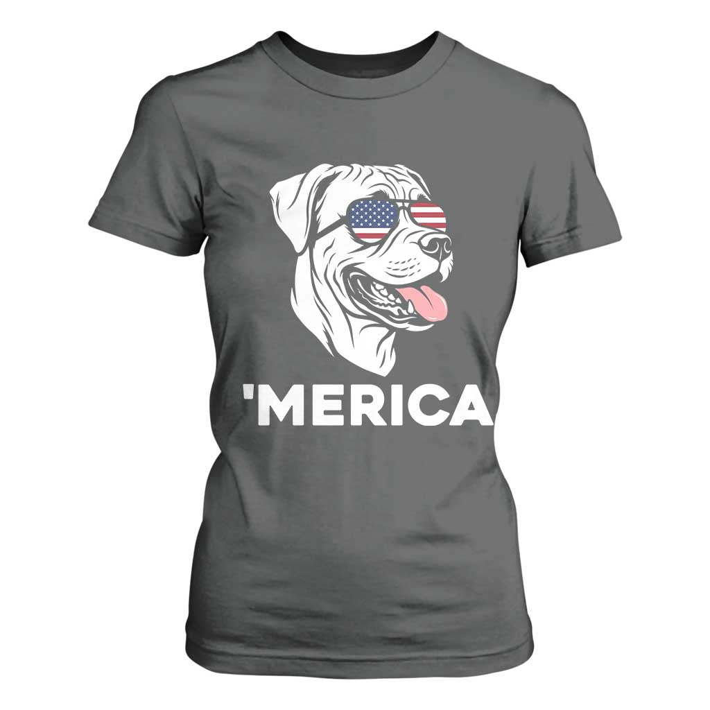 Patriotic Boxer Lover 4th Of July Dog T Shirt For Women American Flag Merica Pride