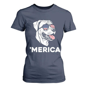 Patriotic Boxer Lover 4th Of July Dog T Shirt For Women American Flag Merica Pride