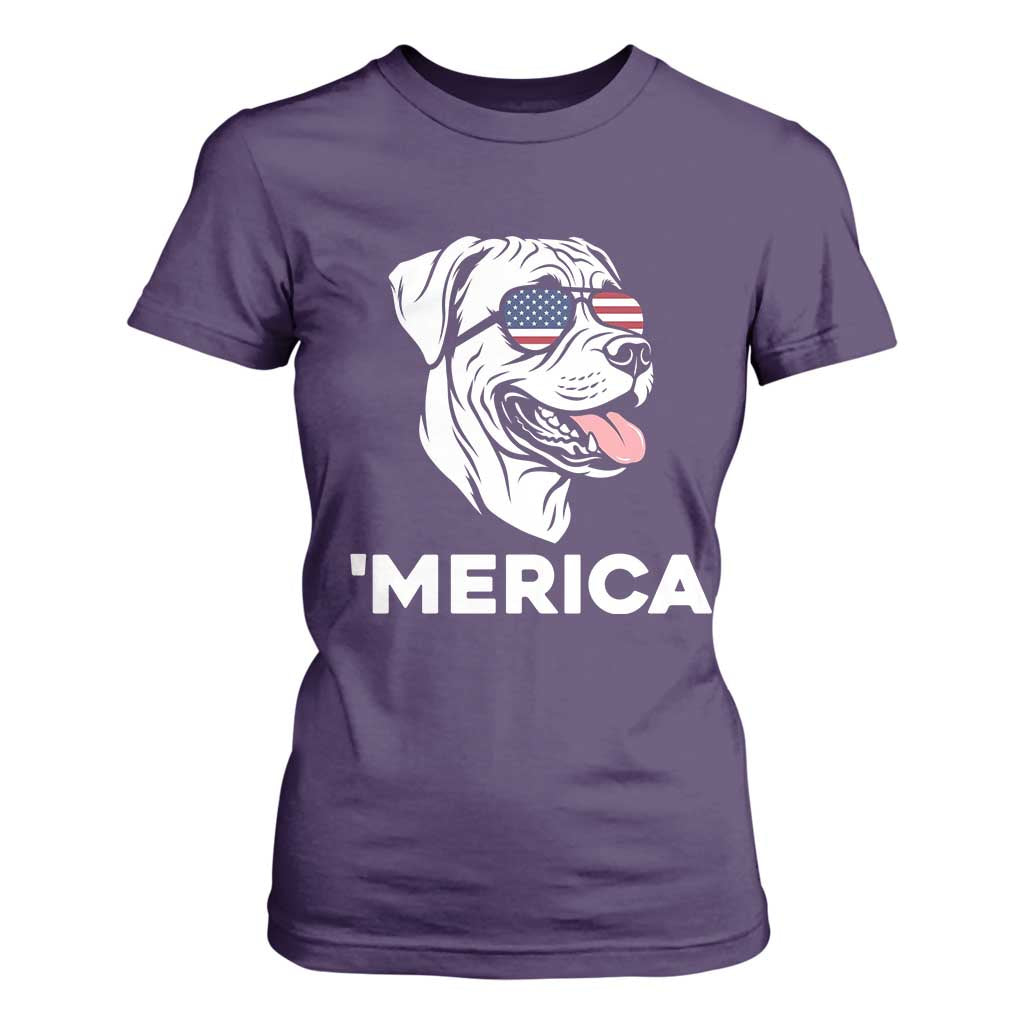 Patriotic Boxer Lover 4th Of July Dog T Shirt For Women American Flag Merica Pride