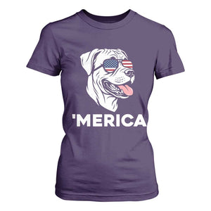 Patriotic Boxer Lover 4th Of July Dog T Shirt For Women American Flag Merica Pride