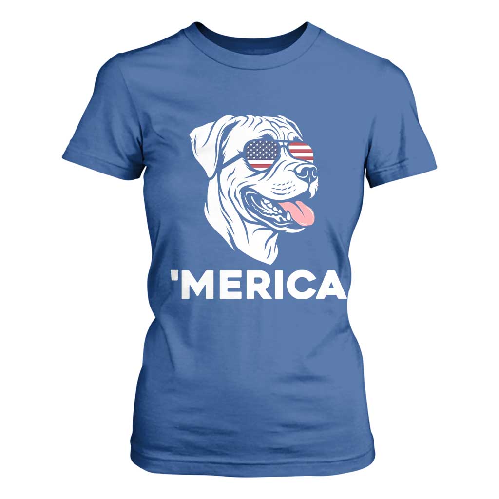 Patriotic Boxer Lover 4th Of July Dog T Shirt For Women American Flag Merica Pride