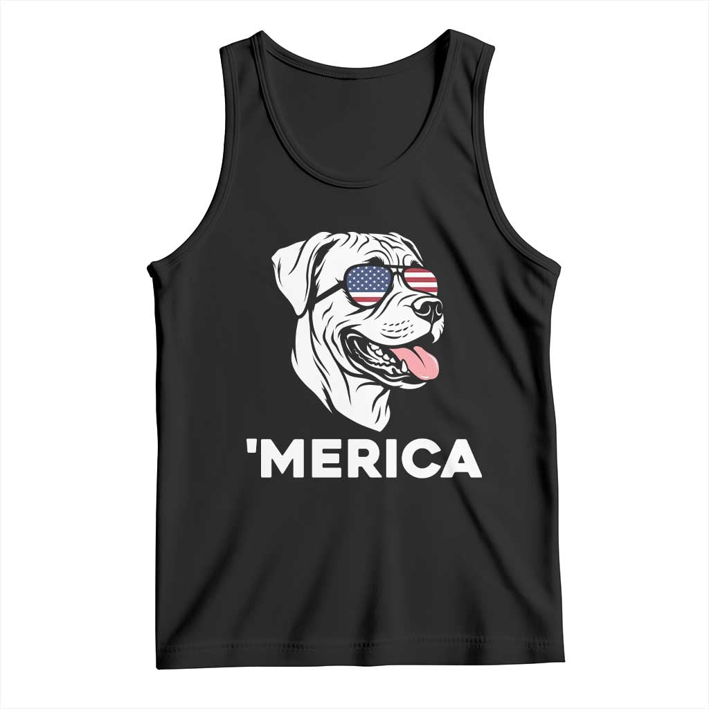 Patriotic Boxer Lover 4th Of July Dog Tank Top American Flag Merica Pride TS12 Black Print Your Wear