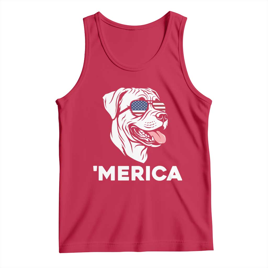 Patriotic Boxer Lover 4th Of July Dog Tank Top American Flag Merica Pride