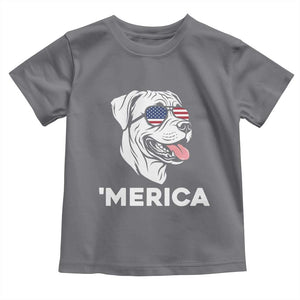 Patriotic Boxer Lover 4th Of July Dog Toddler T Shirt American Flag Merica Pride