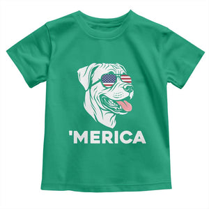 Patriotic Boxer Lover 4th Of July Dog Toddler T Shirt American Flag Merica Pride