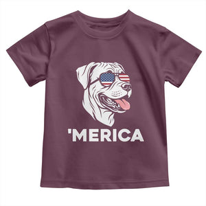 Patriotic Boxer Lover 4th Of July Dog Toddler T Shirt American Flag Merica Pride