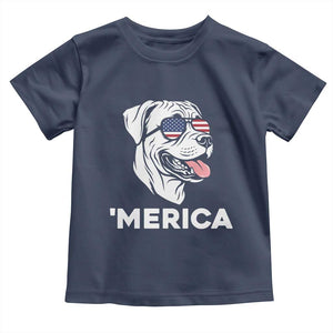 Patriotic Boxer Lover 4th Of July Dog Toddler T Shirt American Flag Merica Pride