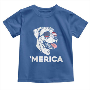 Patriotic Boxer Lover 4th Of July Dog Toddler T Shirt American Flag Merica Pride