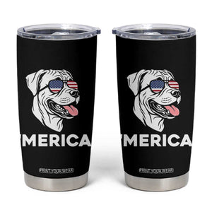 Patriotic Boxer Lover 4th Of July Dog Tumbler Cup American Flag Merica Pride