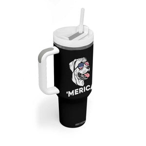 Patriotic Boxer Lover 4th Of July Dog Tumbler With Handle American Flag Merica Pride