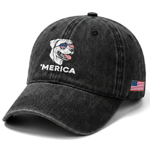 Patriotic Boxer Lover 4th Of July Dog Washed Cotton Baseball Cap American Flag Merica Pride