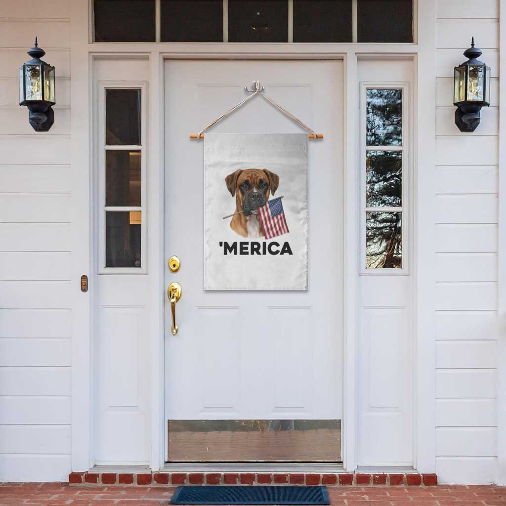 Merica Patriotic Boxer Mom Dad Gift Garden Flag Merica 4th Of July