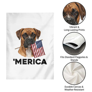 Merica Patriotic Boxer Mom Dad Gift Garden Flag Merica 4th Of July