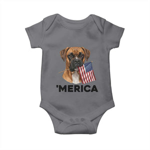 Merica Patriotic Boxer Mom Dad Gift Baby Onesie Merica 4th Of July