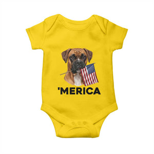 Merica Patriotic Boxer Mom Dad Gift Baby Onesie Merica 4th Of July