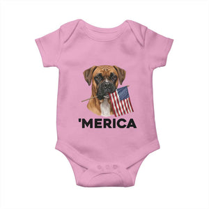 Merica Patriotic Boxer Mom Dad Gift Baby Onesie Merica 4th Of July