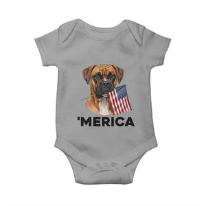 Merica Patriotic Boxer Mom Dad Gift Baby Onesie Merica 4th Of July