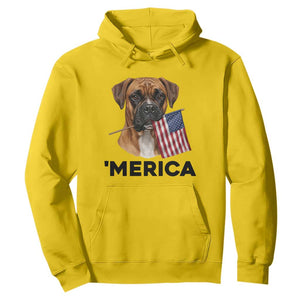 Merica Patriotic Boxer Mom Dad Gift Hoodie Merica 4th Of July