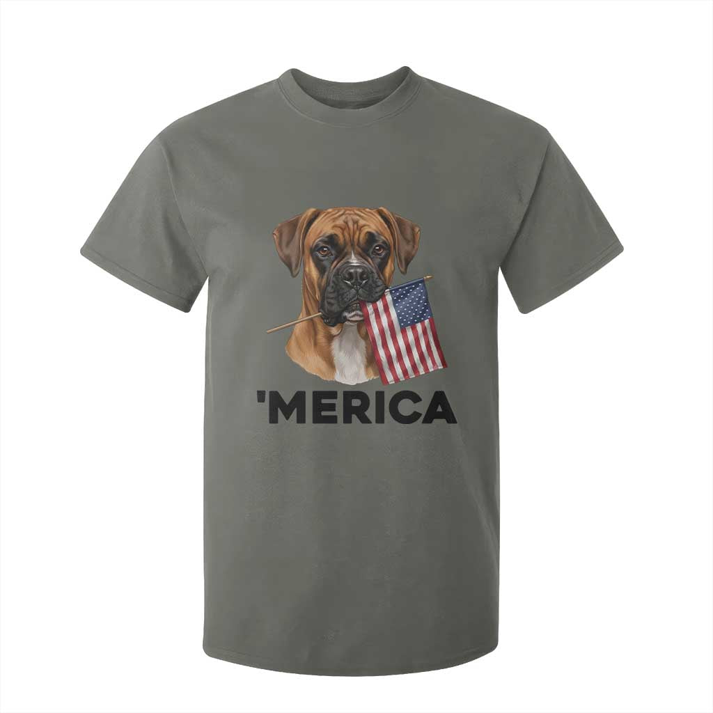 Merica Patriotic Boxer Mom Dad Gift T Shirt For Kid Merica 4th Of July TS12 Print Your Wear
