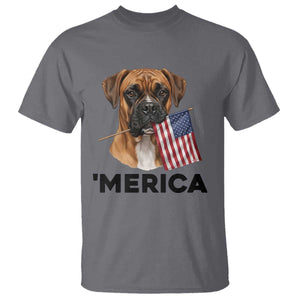 Merica Patriotic Boxer Mom Dad Gift T Shirt Merica 4th Of July
