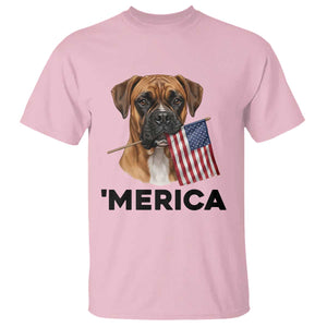 Merica Patriotic Boxer Mom Dad Gift T Shirt Merica 4th Of July