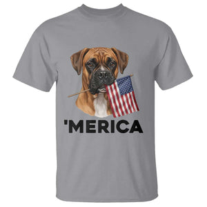 Merica Patriotic Boxer Mom Dad Gift T Shirt Merica 4th Of July