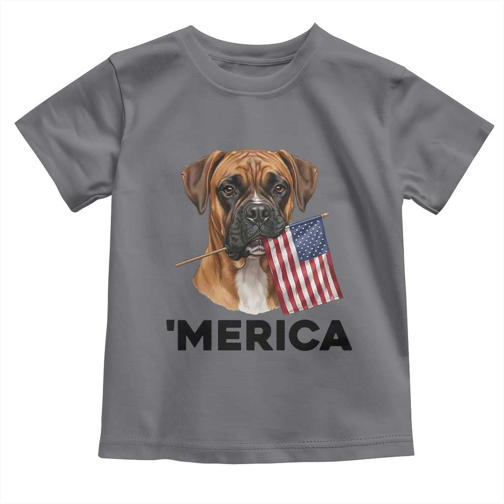 Merica Patriotic Boxer Mom Dad Gift Toddler T Shirt Merica 4th Of July