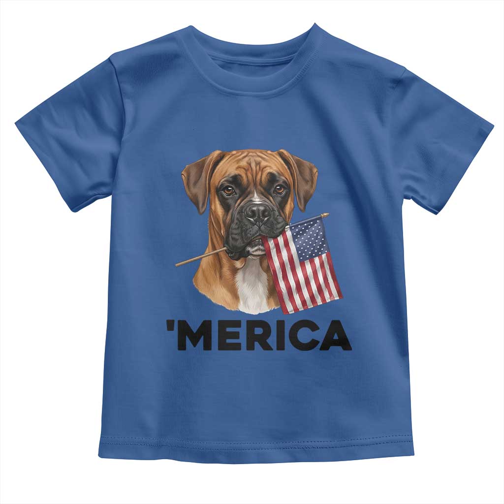 Merica Patriotic Boxer Mom Dad Gift Toddler T Shirt Merica 4th Of July