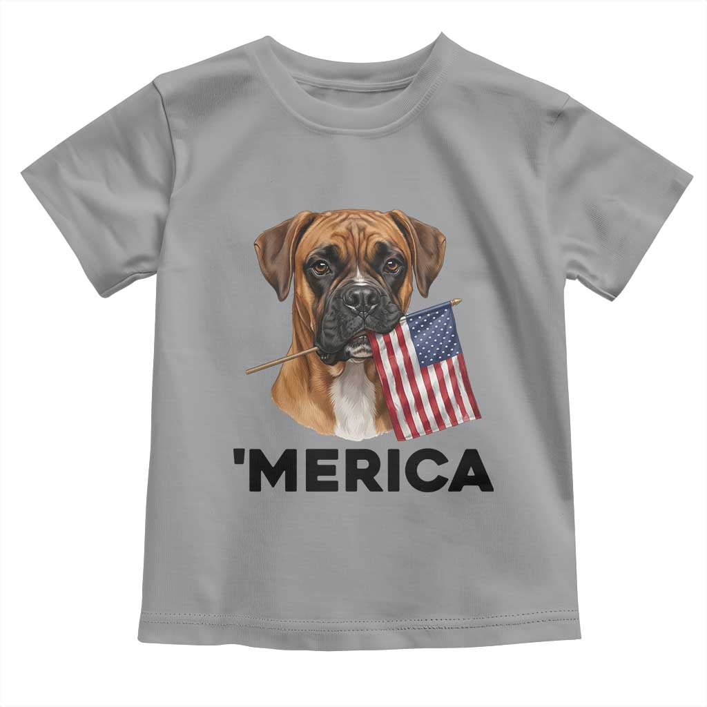 Merica Patriotic Boxer Mom Dad Gift Toddler T Shirt Merica 4th Of July