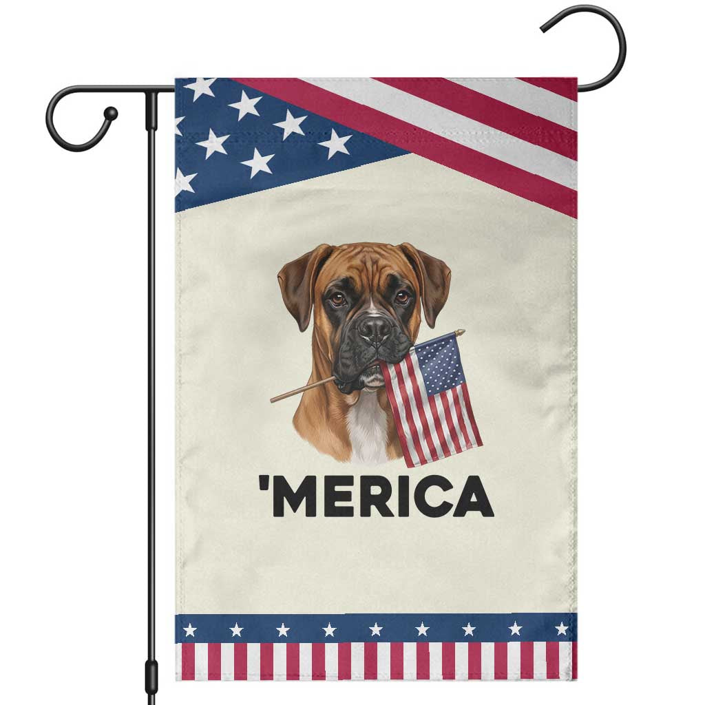 Merica Boxer Mom Dad Gift Patriotic Garden Flag Merica 4th Of July TS12 Modern Beige Blue Print Your Wear