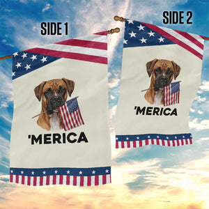 Merica Boxer Mom Dad Gift Patriotic Garden Flag Merica 4th Of July